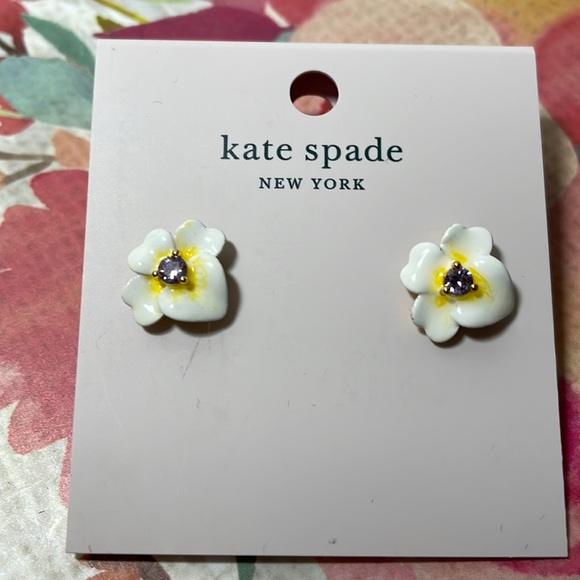 kate spade Jewelry - Kate Spade Precious Pansy earrings NEW!